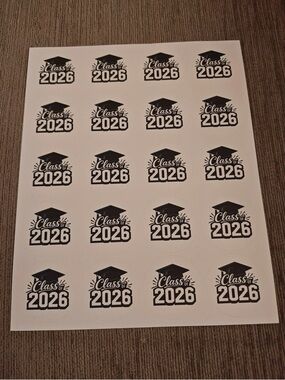 Class of 2026 Graduation Sticker Sheet - Black